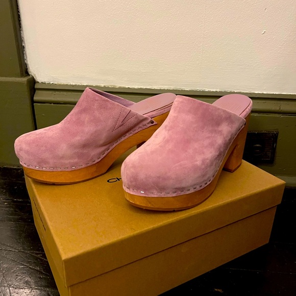 Charlotte Stone Marlo purple suede clogs - size 7 - Picture 2 of 4